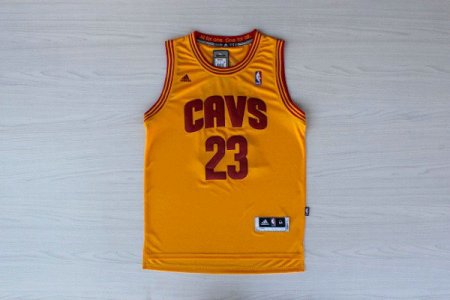 Maillot De Basket Cleveland Cavaliers LeBron James 23 Tissus Sportif Fans Edition Jaune